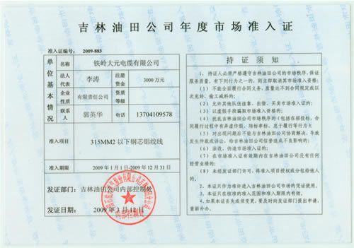 市場準入證